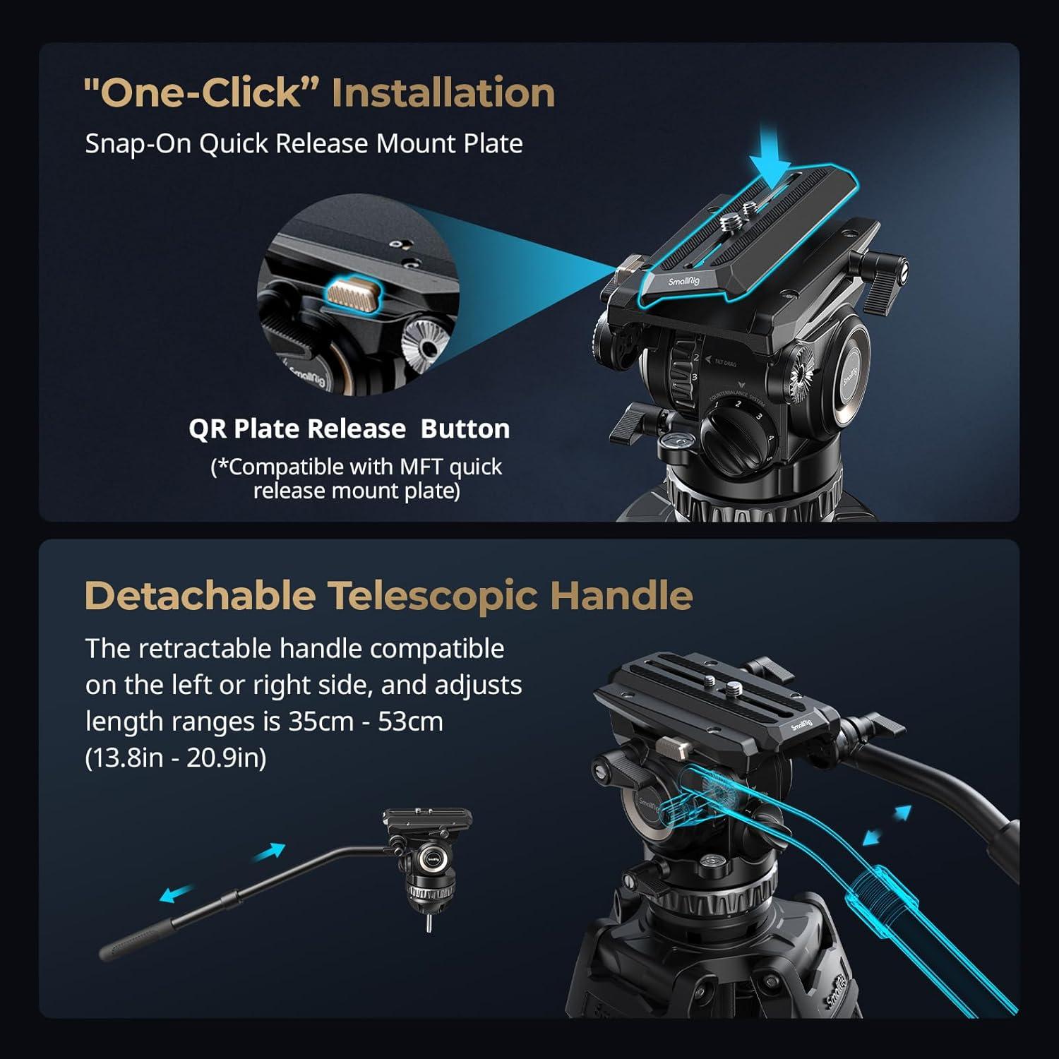 Trípode de Video SmallRig AD-Pro8 196 cm con Contrapeso