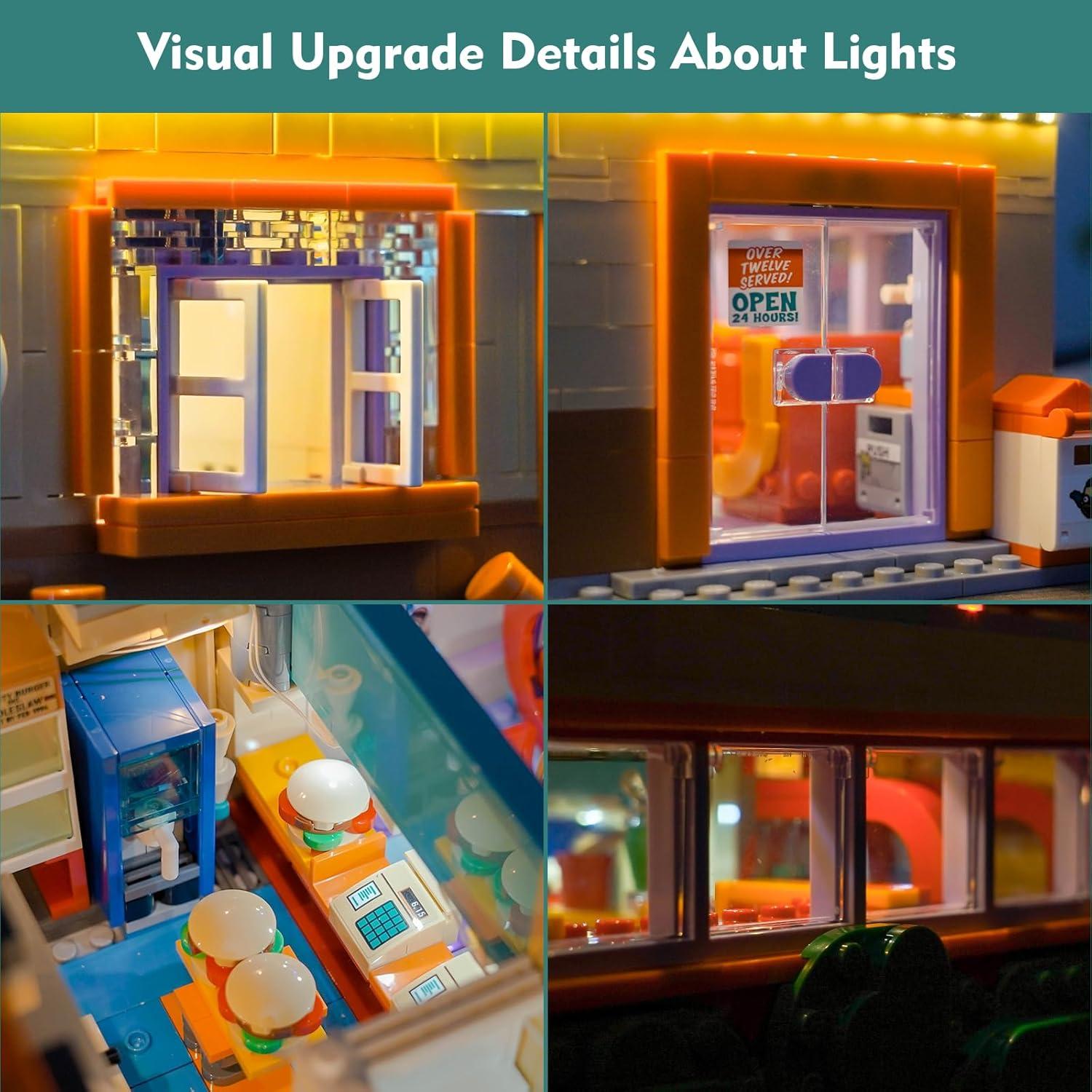 Kit de luz LED LocoLee para LEGO 10352 Krusty Burger