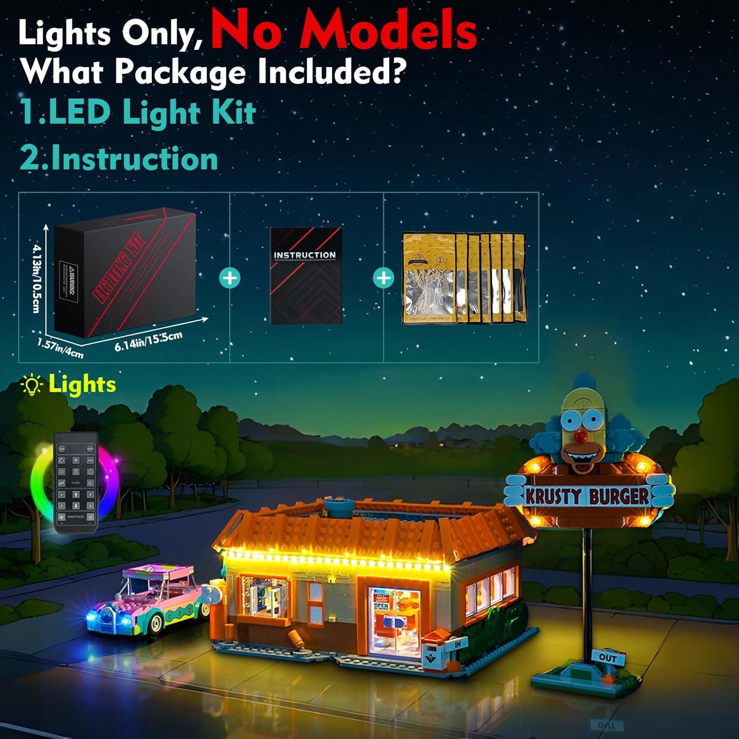 Kit de luz LED LocoLee para LEGO 10352 Krusty Burger