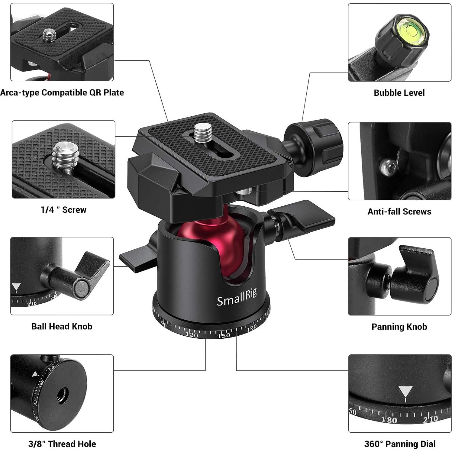 Cabezal de bola mini SmallRig BUT2665 360° para cámara