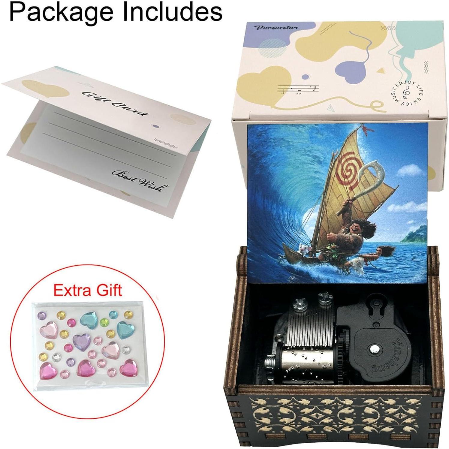 Caja de Música de Cuerda Pursuestar - Moana Cuán Lejos Iré