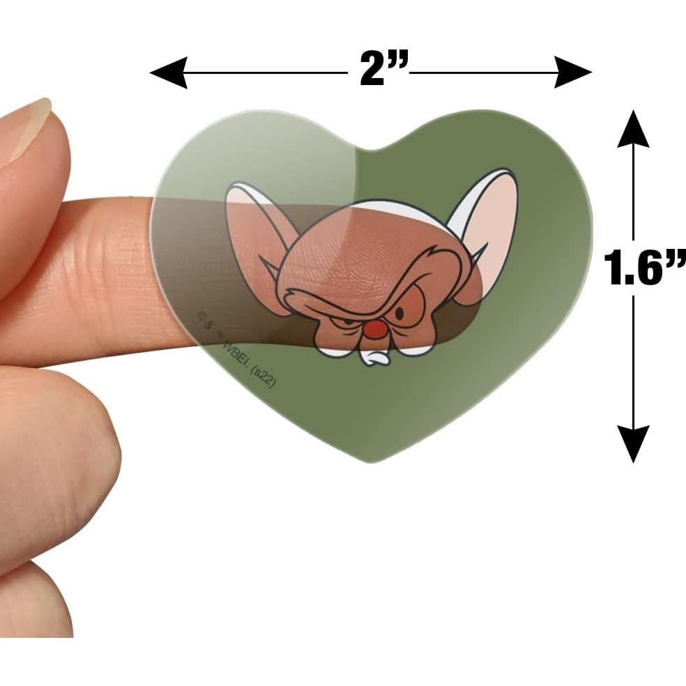 Pegatinas Corazón Pinky y el Cerebro - 18 Unidades Transparentes