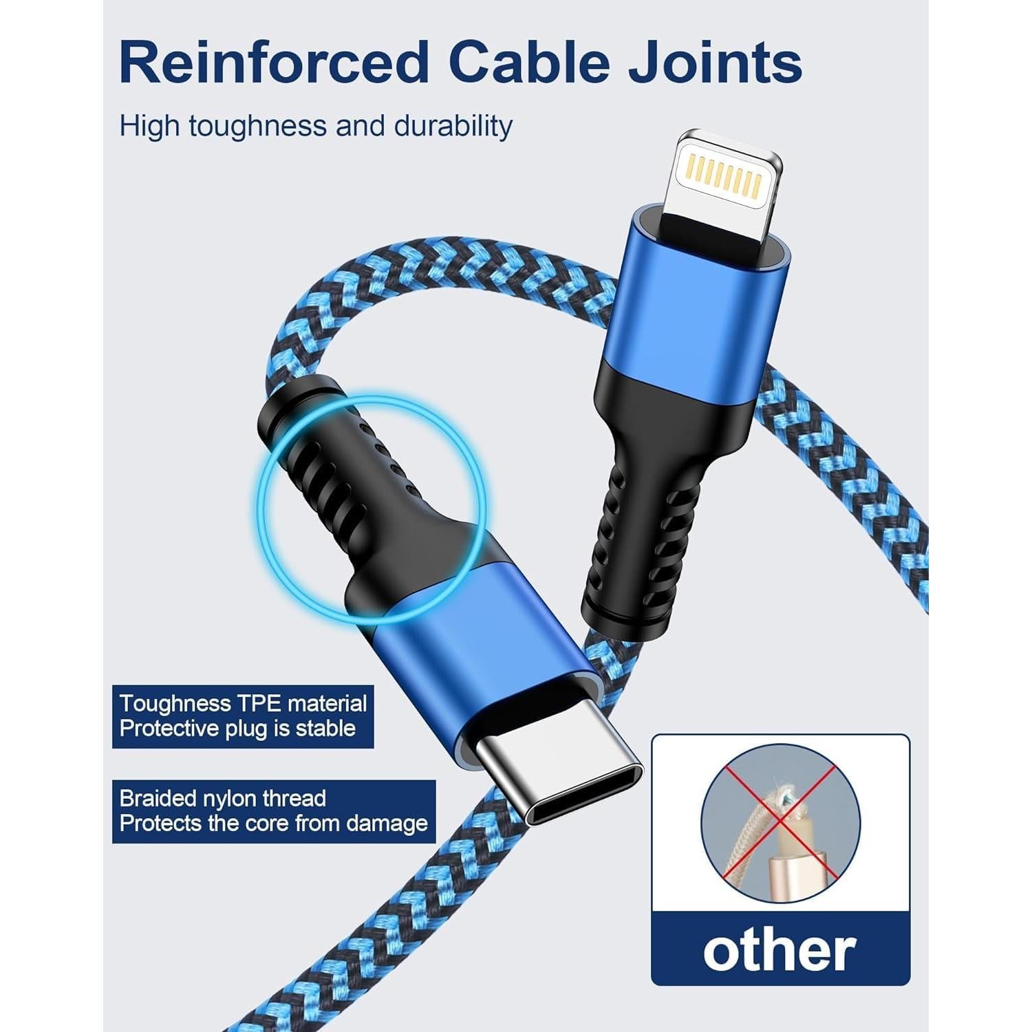 Cable USB-C a Lightning 2Pack 1.83m Ocbuo Carga Rápida