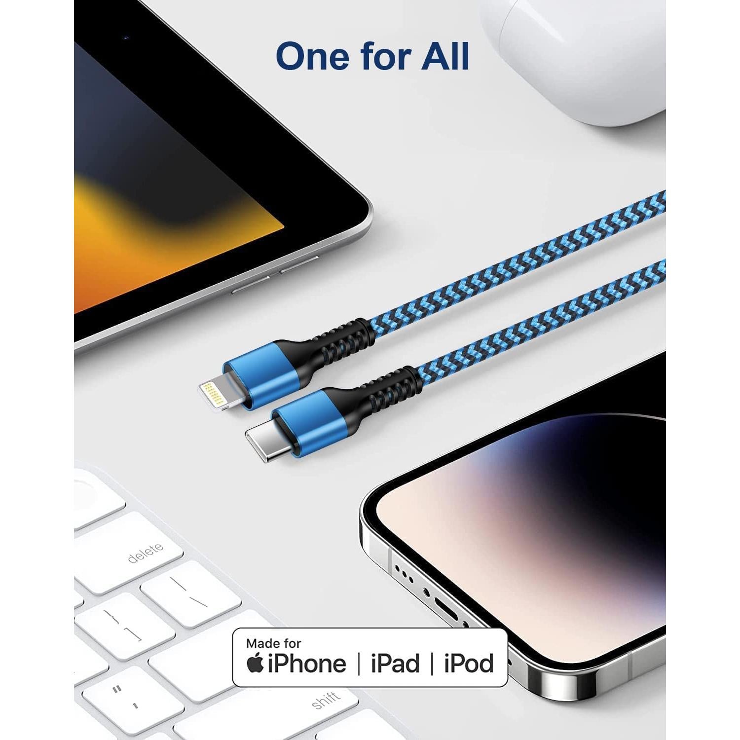 Cable USB-C a Lightning 2Pack 1.83m Ocbuo Carga Rápida