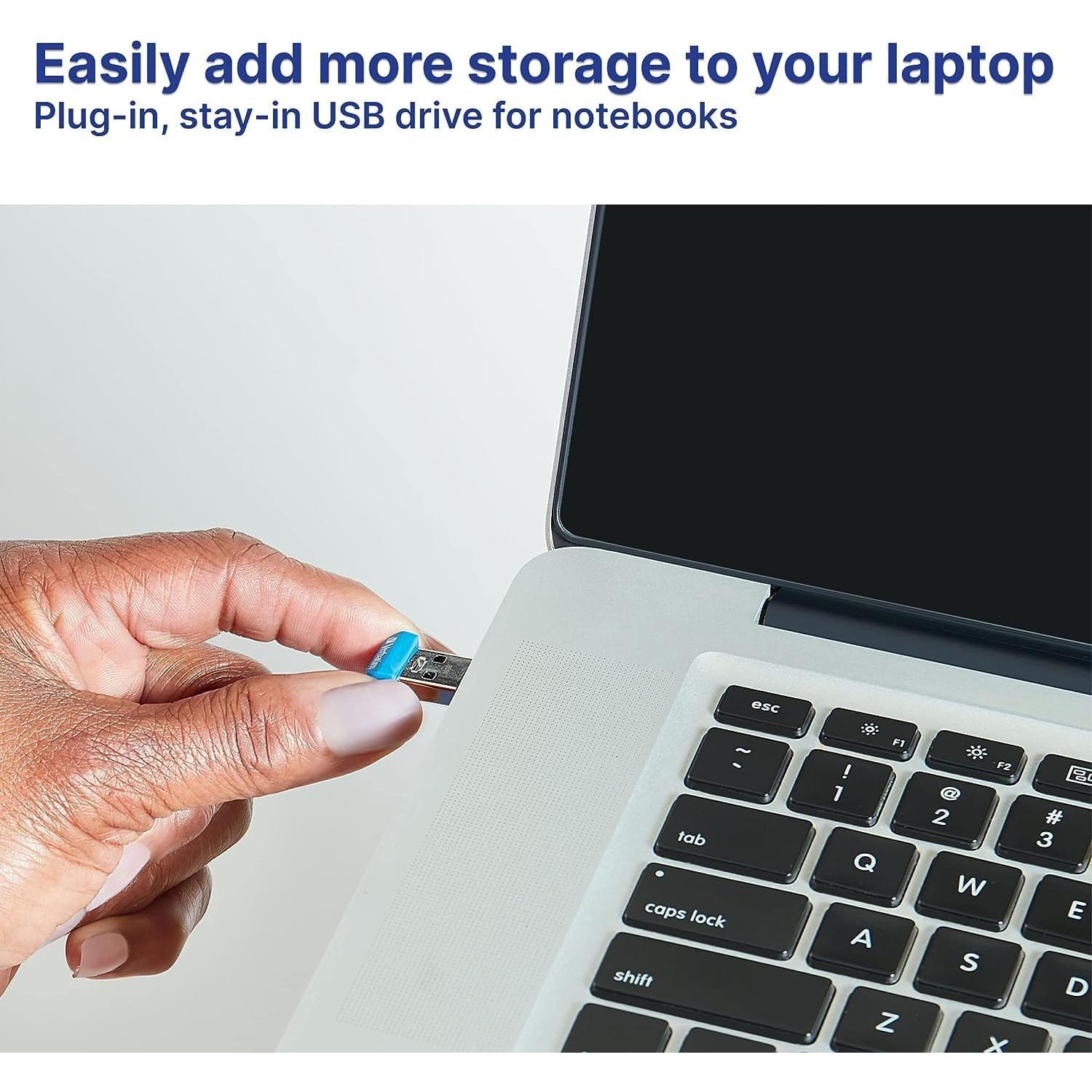 Verbatim 16GB Store 'n' Stay Nano USB 3.2 Gen 1 Flash Drive Snag-free Low Profile Thumb Drive - Blue