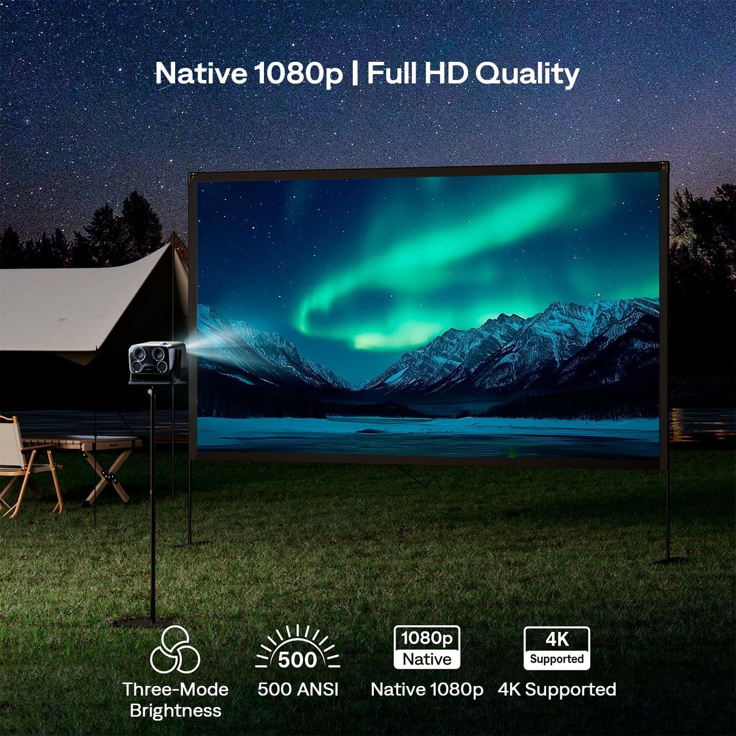 Proyector Inteligente Aurzen BOOM Mini 4K WiFi Bluetooth 500 ANSI