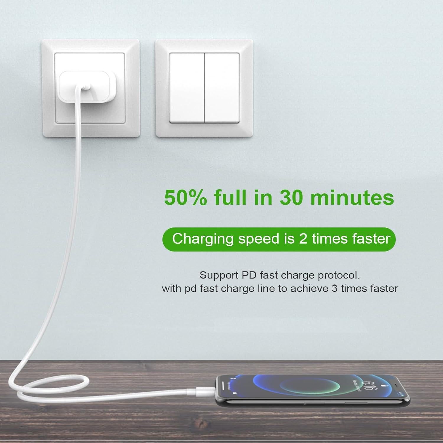 Cargador de pared USB-C 20W MFi iGENJUN para iPhone y iPad