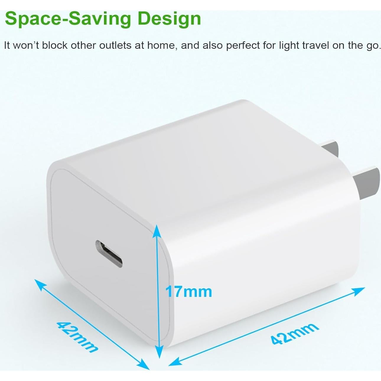 Cargador de pared USB-C 20W MFi iGENJUN para iPhone y iPad