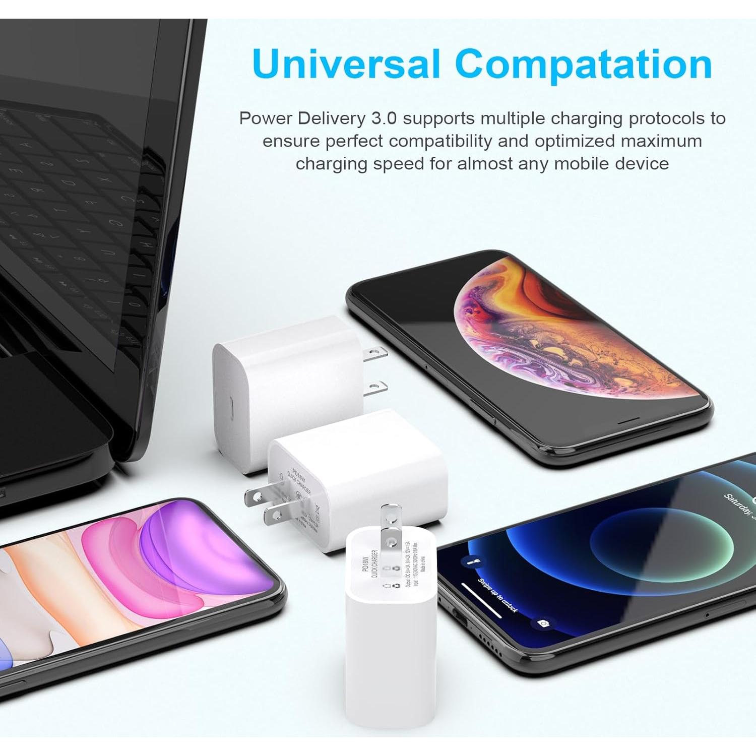 Cargador de pared USB-C 20W MFi iGENJUN para iPhone y iPad