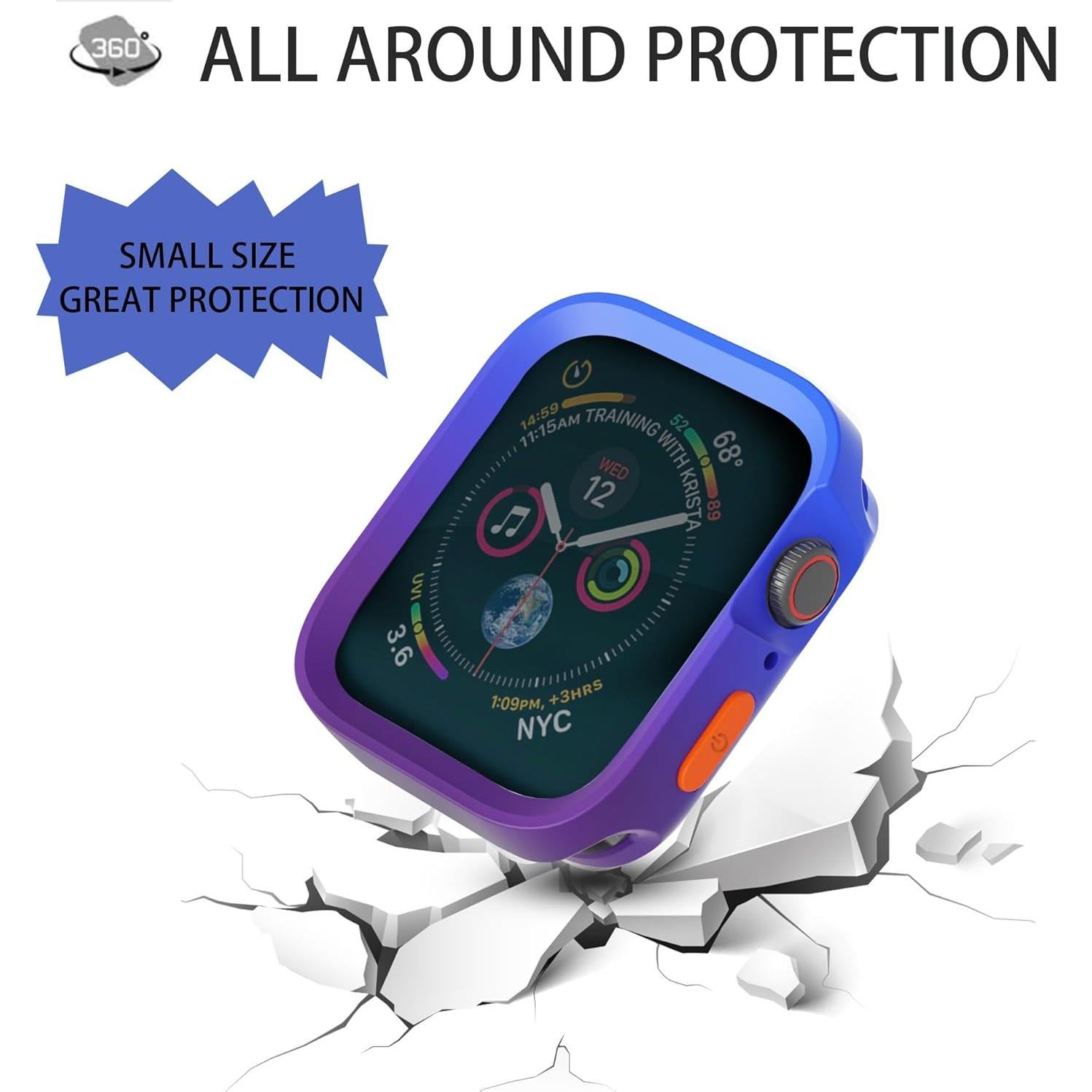 Funda Bumper TPU SDOCEBF para Apple Watch 40/41mm Azul-Púrpura