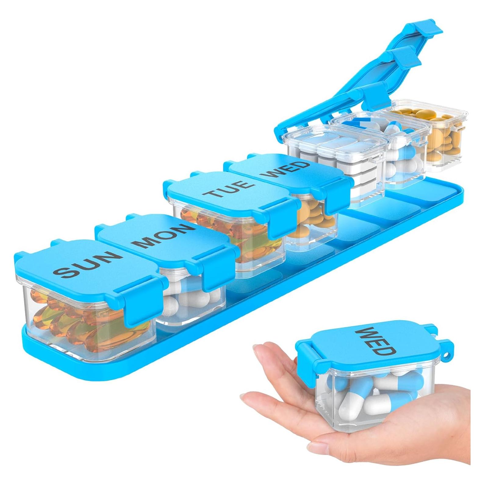 Organizador de Pastillas Semanal Yaklim - Extra Grande Azul