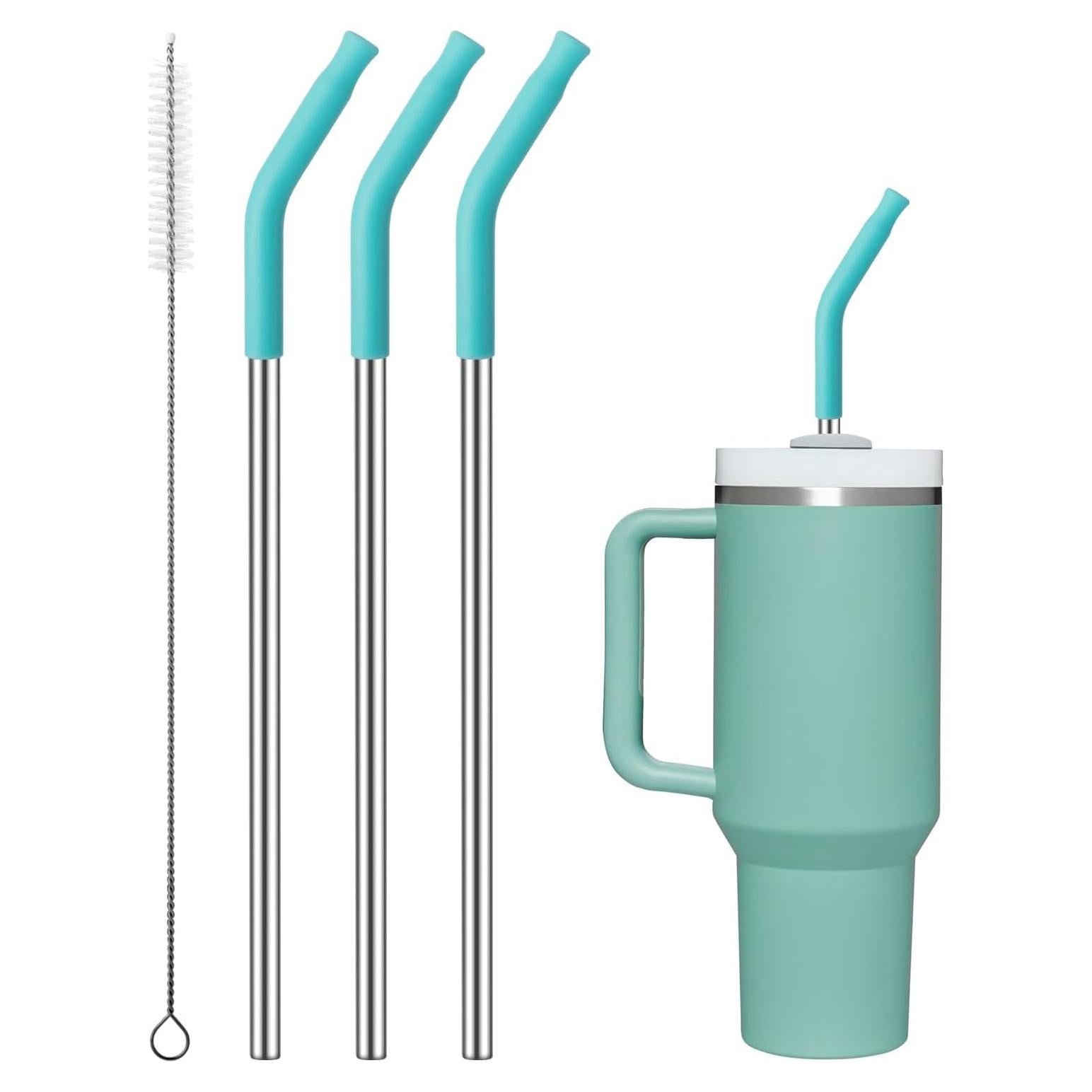 Popotes de Metal Reutilizables Prurex 40oz con Puntas de Silicona