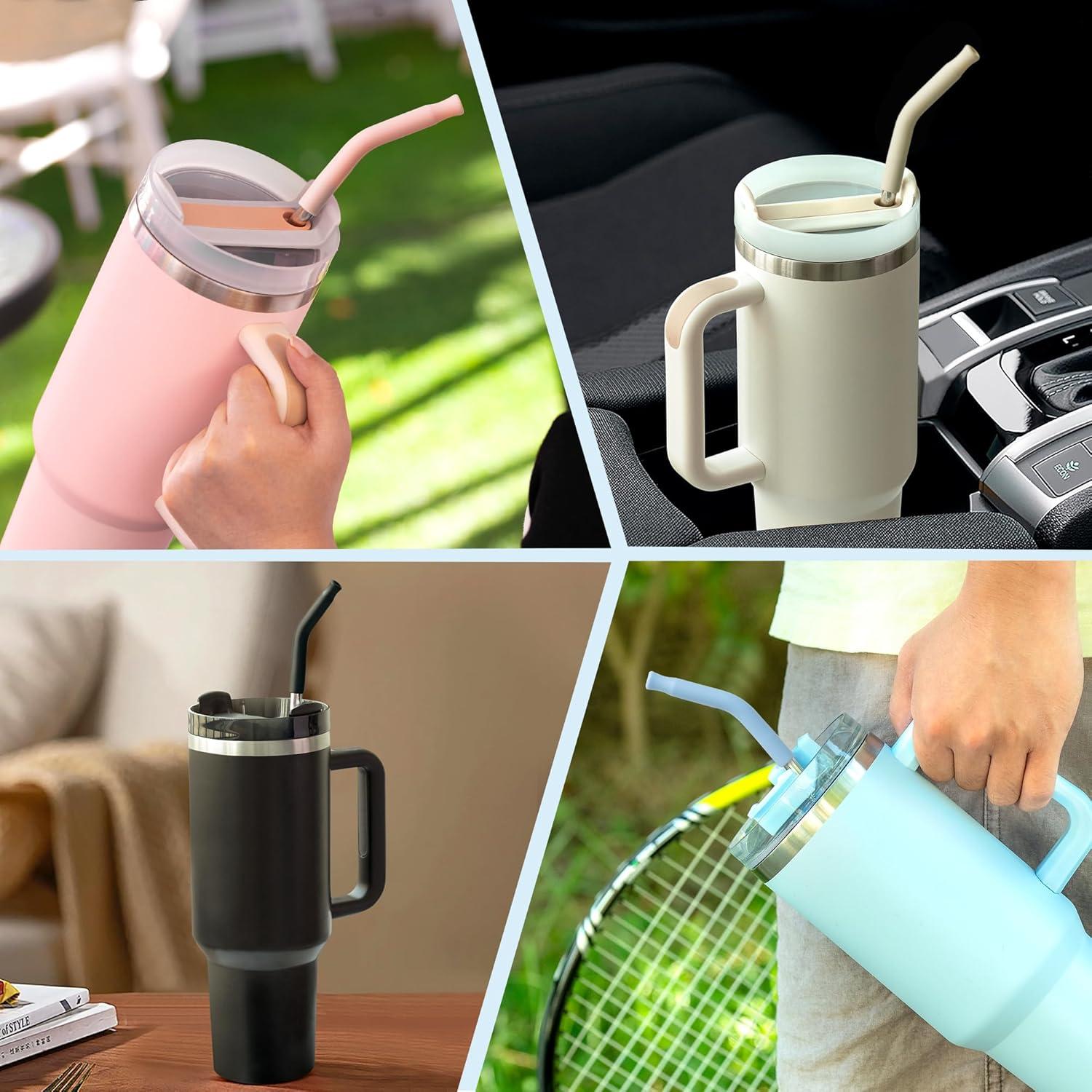 Popotes de Metal Reutilizables Prurex 40oz con Puntas de Silicona