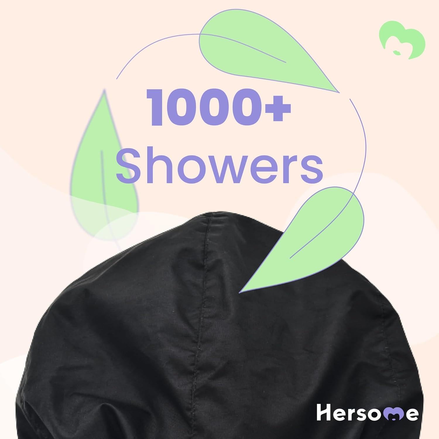 Gorro de Ducha Premium Hairsome Negro Reutilizable Impermeable