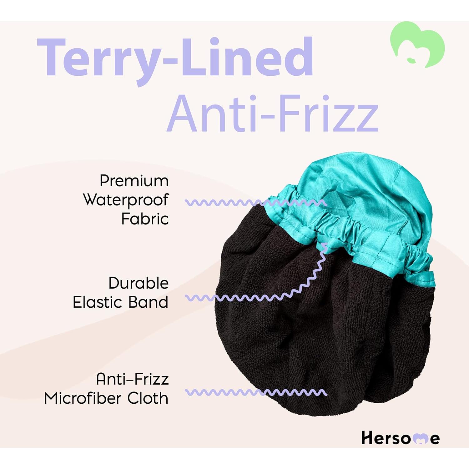 Gorro de Ducha Premium Hairsome Negro Reutilizable Impermeable