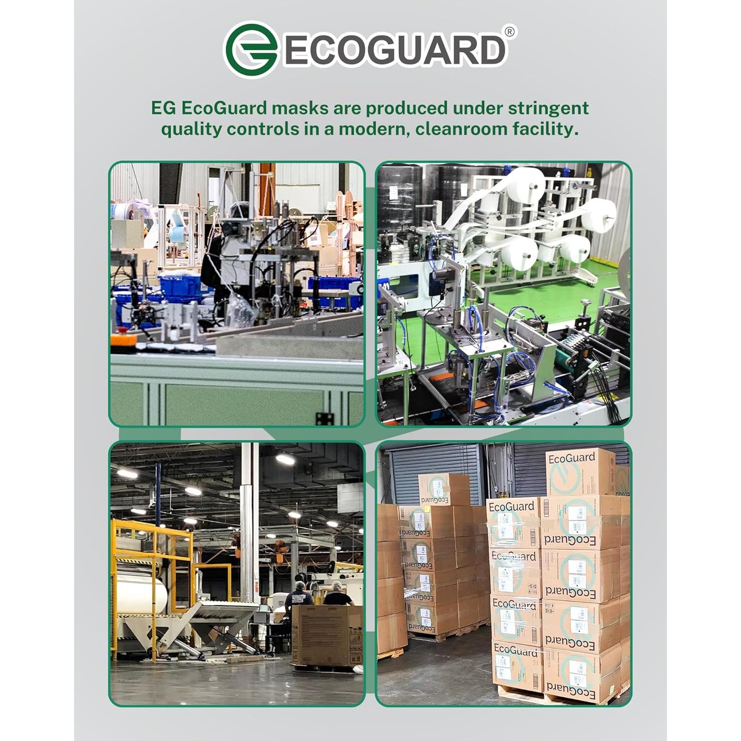 Mascarillas Desechables 4 Capas EcoGuard Negro ASTM Nivel 3 50 Pcs