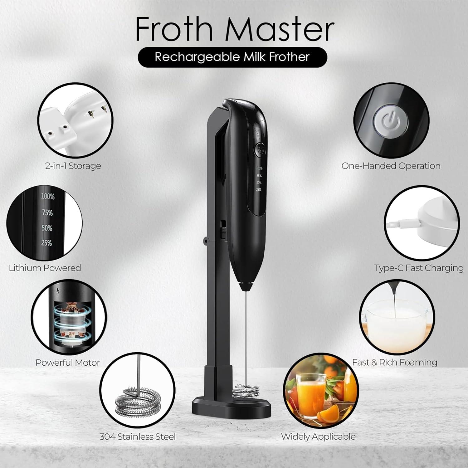 Espumador de Leche Eléctrico GOCHA FrothMaster X2 - USB-C
