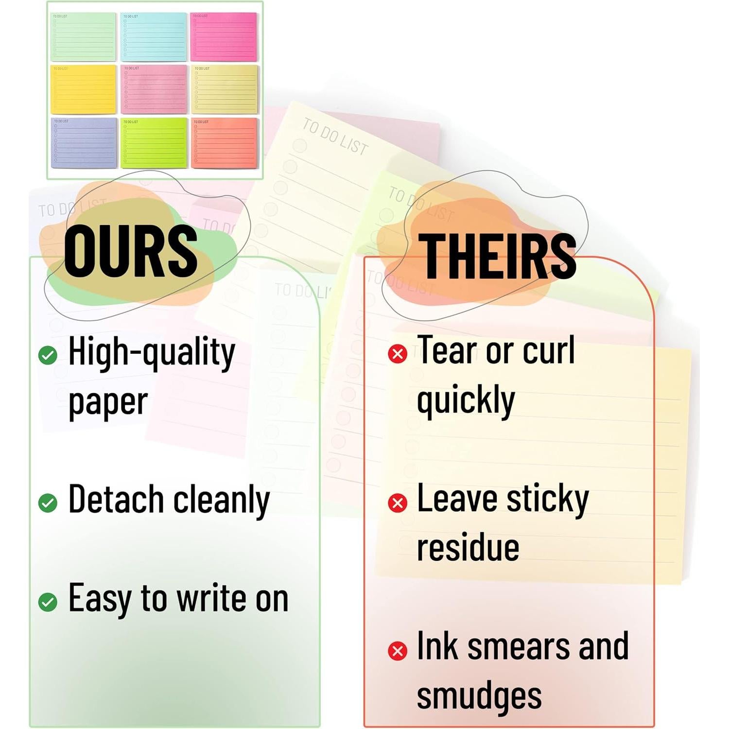 Notas Adhesivas Mr. Pen 360 Hojas 7.62cm x 10.16cm Colores Surtidos