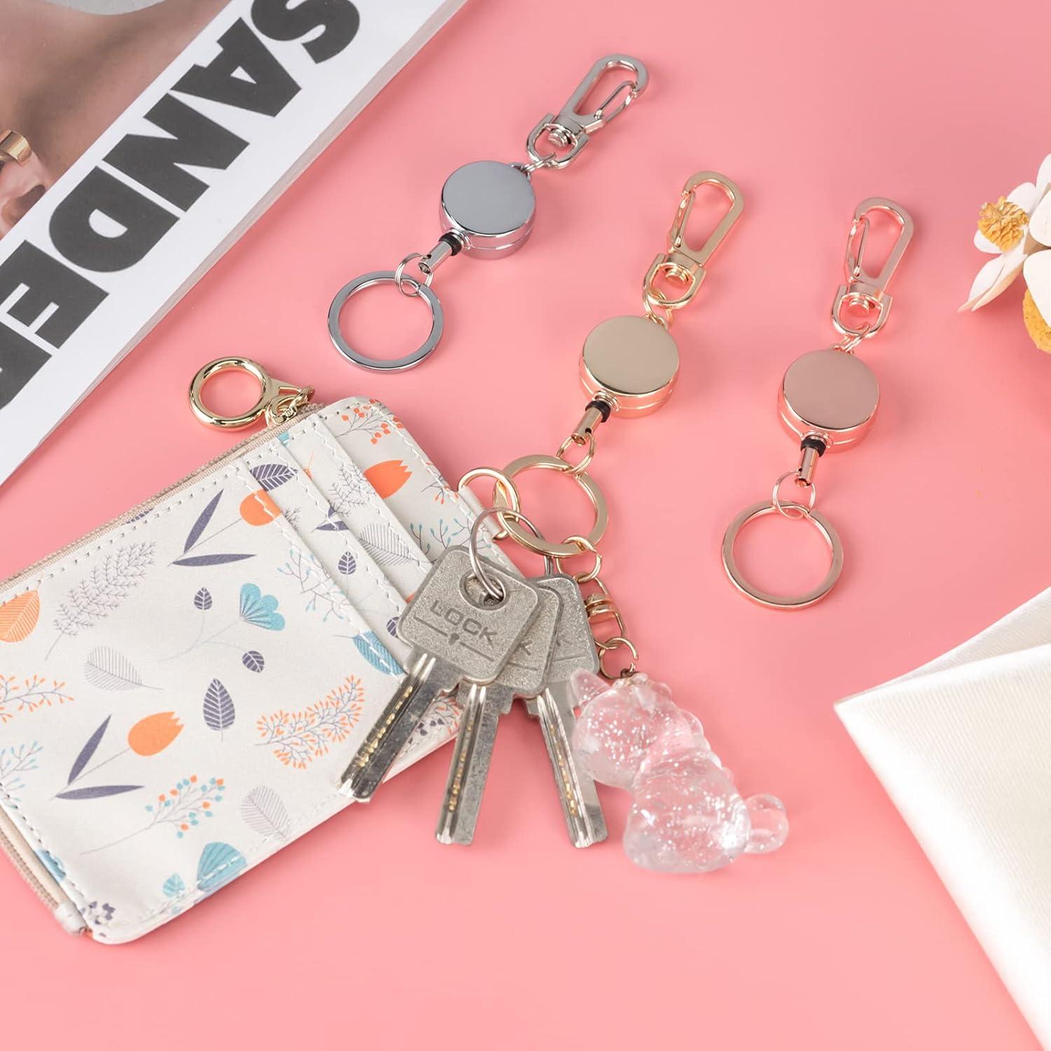 Llavero Retráctil Bolimoss 3 Pack - Soporte Insignias Negro