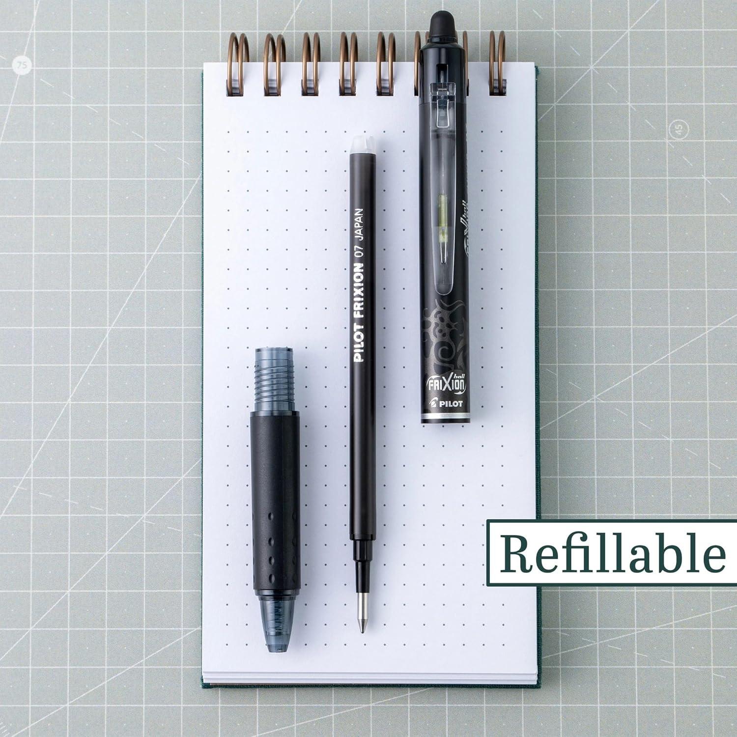 Bolígrafos Borrables Pilot FriXion Clicker Tinta Negra Paquete 3