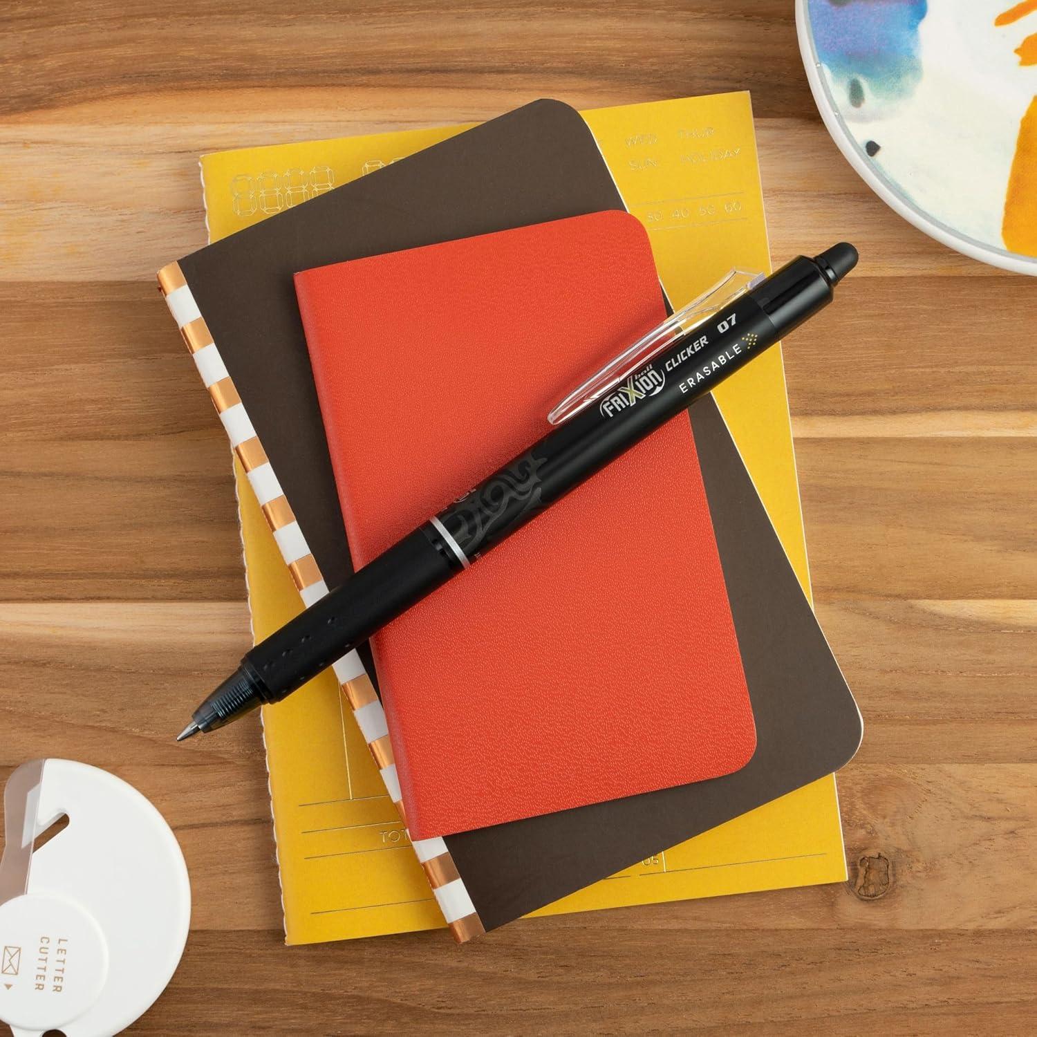 Bolígrafos Borrables Pilot FriXion Clicker Tinta Negra Paquete 3