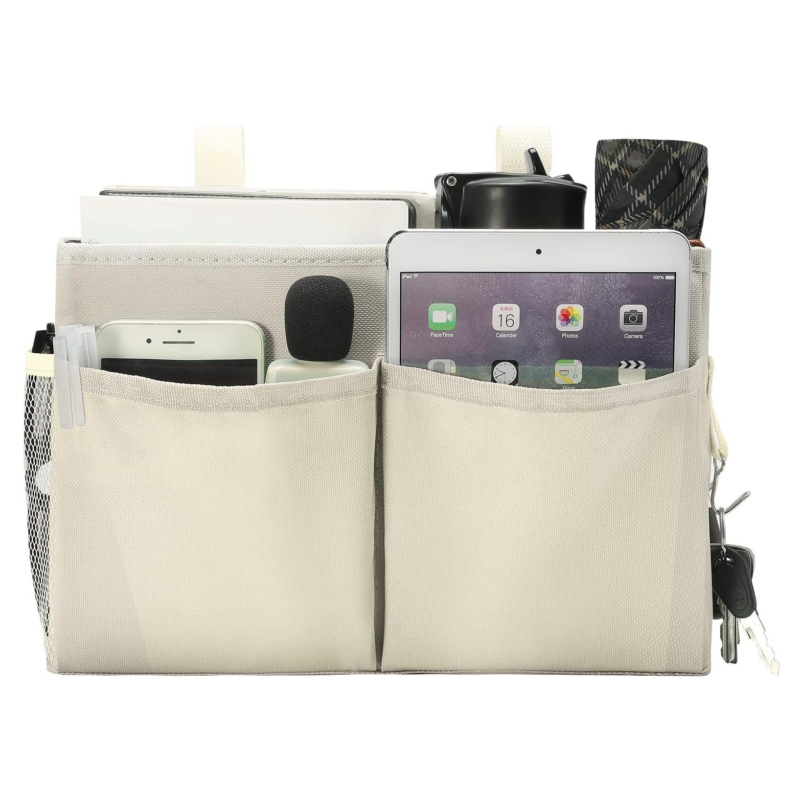 Organizador de Cama Bseash Beige 4 Bolsillos Impermeable