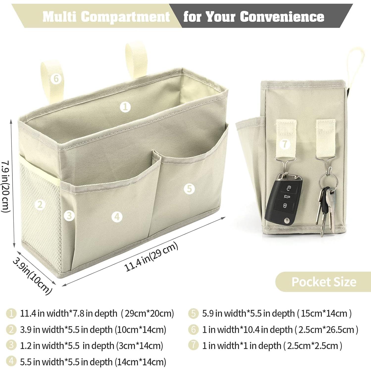 Organizador de Cama Bseash Beige 4 Bolsillos Impermeable