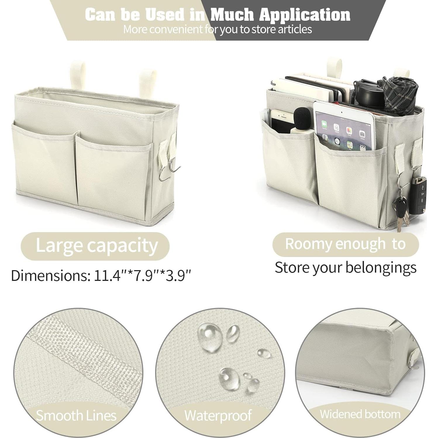 Organizador de Cama Bseash Beige 4 Bolsillos Impermeable