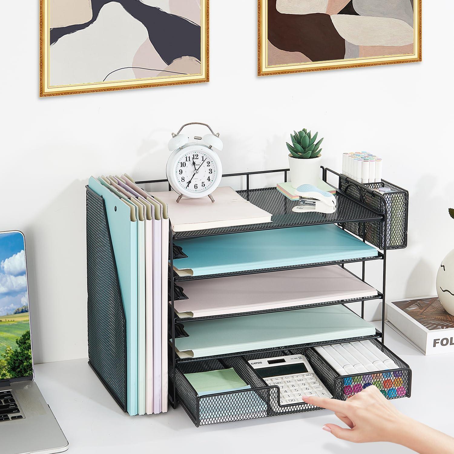 Organizador de Escritorio Youbetia de Malla 5 Niveles Negro