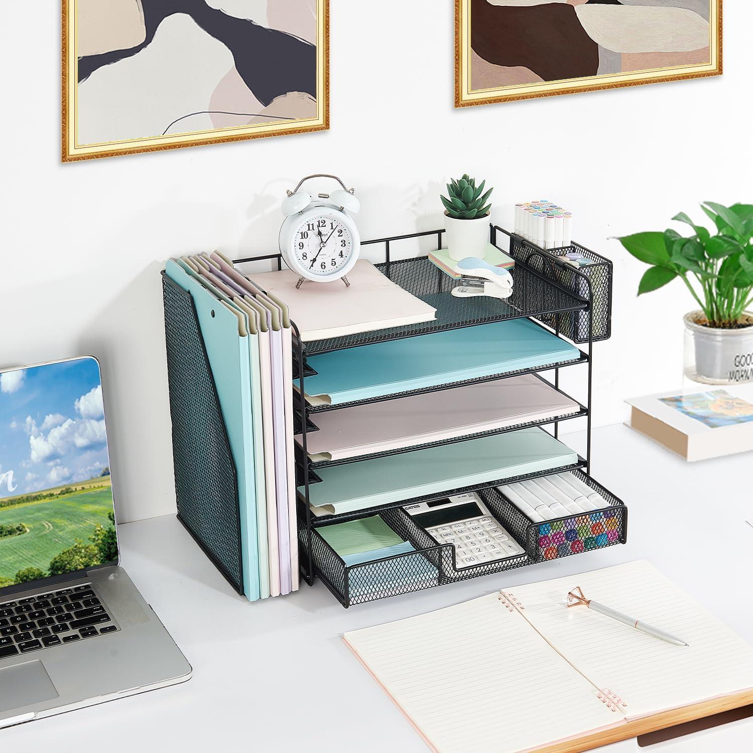 Organizador de Escritorio Youbetia de Malla 5 Niveles Negro