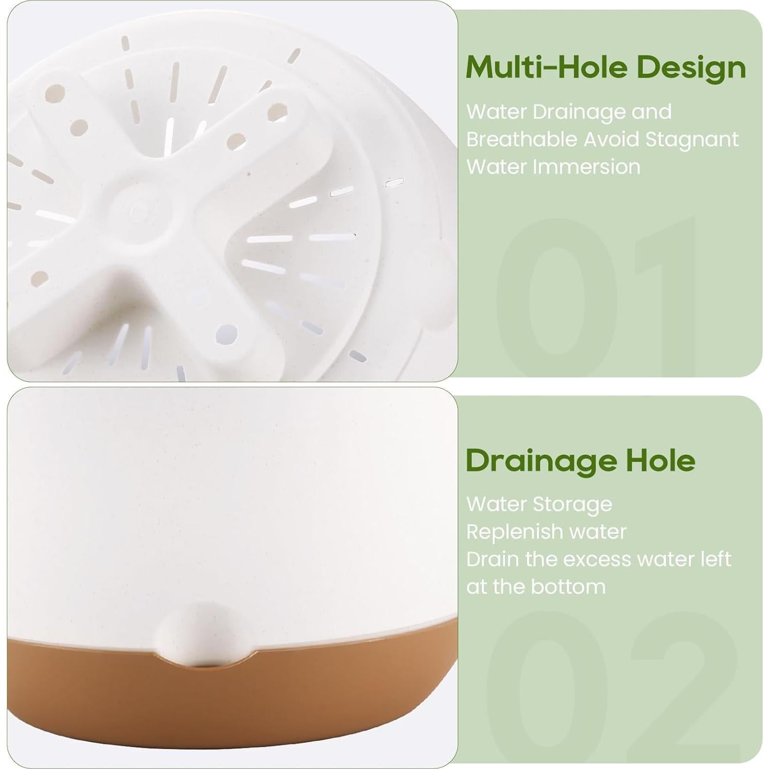 Macetas Colgantes Dovesail 30/25/20 cm Autorriego Blanco Set de 3