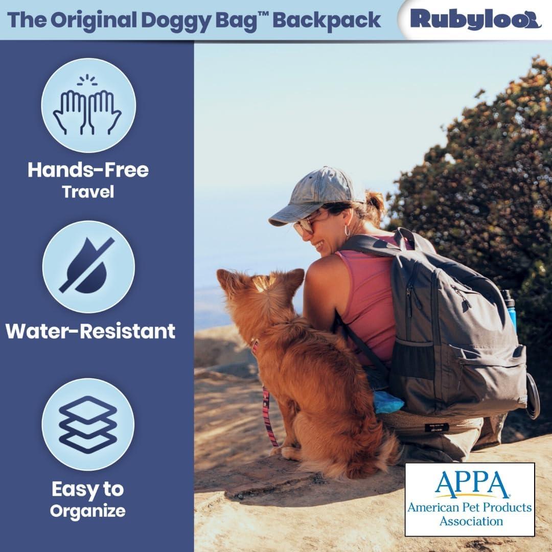 Mochila de Viaje para Perros Rubyloo - Gris Oscuro, 6 Piezas