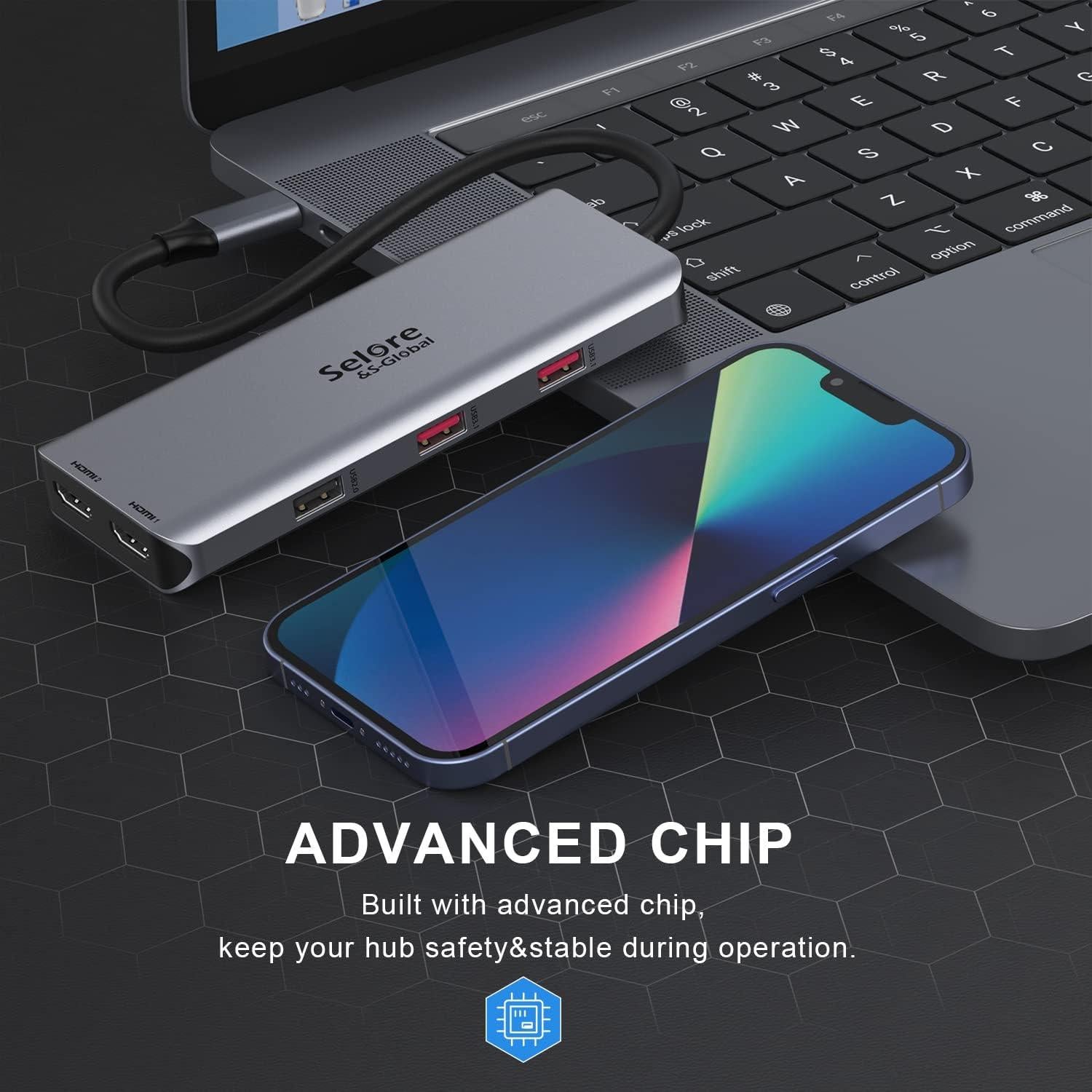 Estación de Acoplamiento USB C 7 en 1 Selore para MacBook