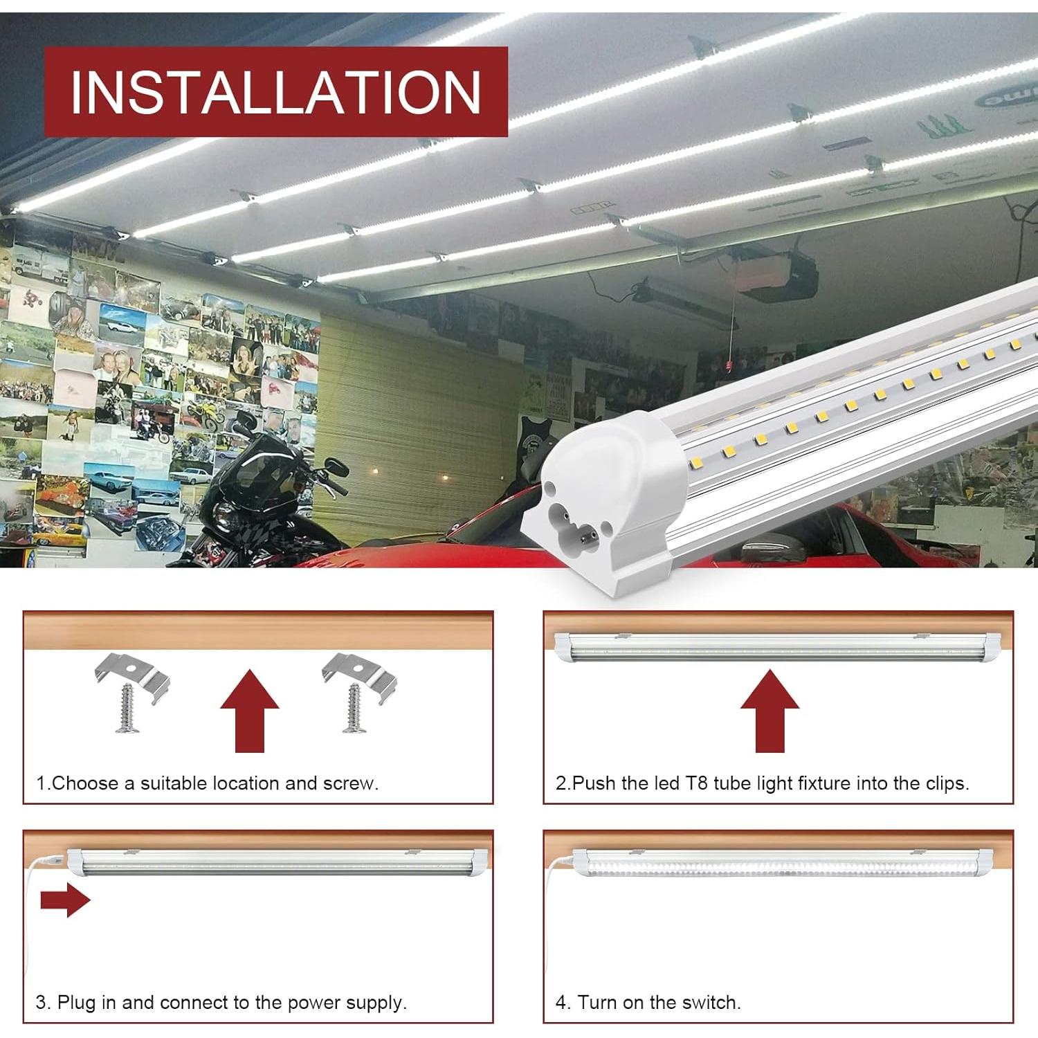 Lámpara de Taller LED Kihung 3FT T8 Enlazable 30W 4680lm 6000K