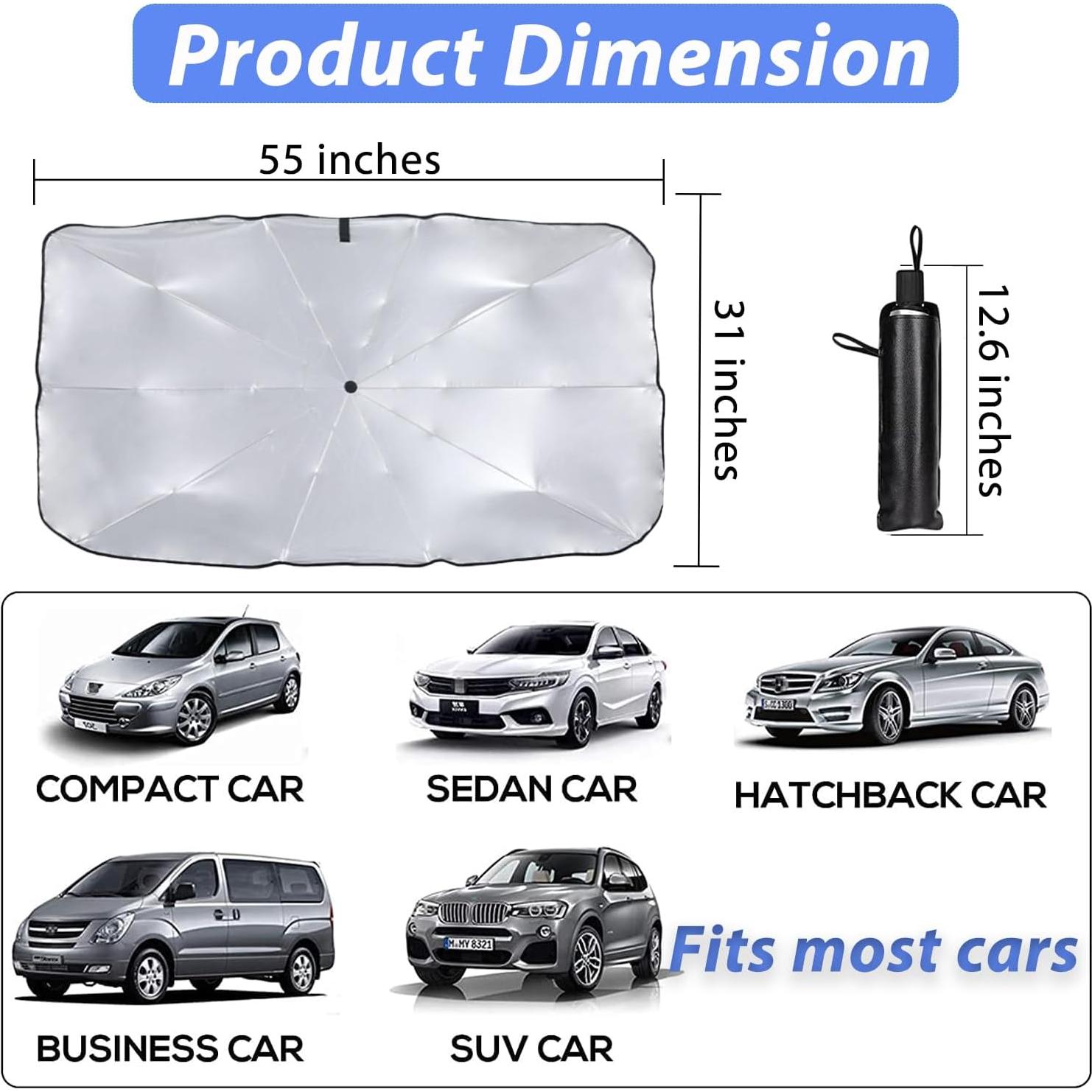 Sombrilla para Parabrisas ZERIXA 139.7x80cm Universal Plegable