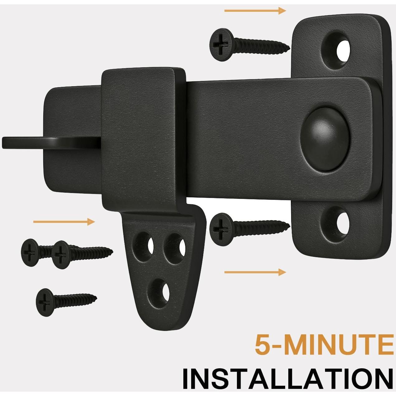 Cierre de Puerta de Granero Nordstrand - Pestillo Flip Negro 4mm