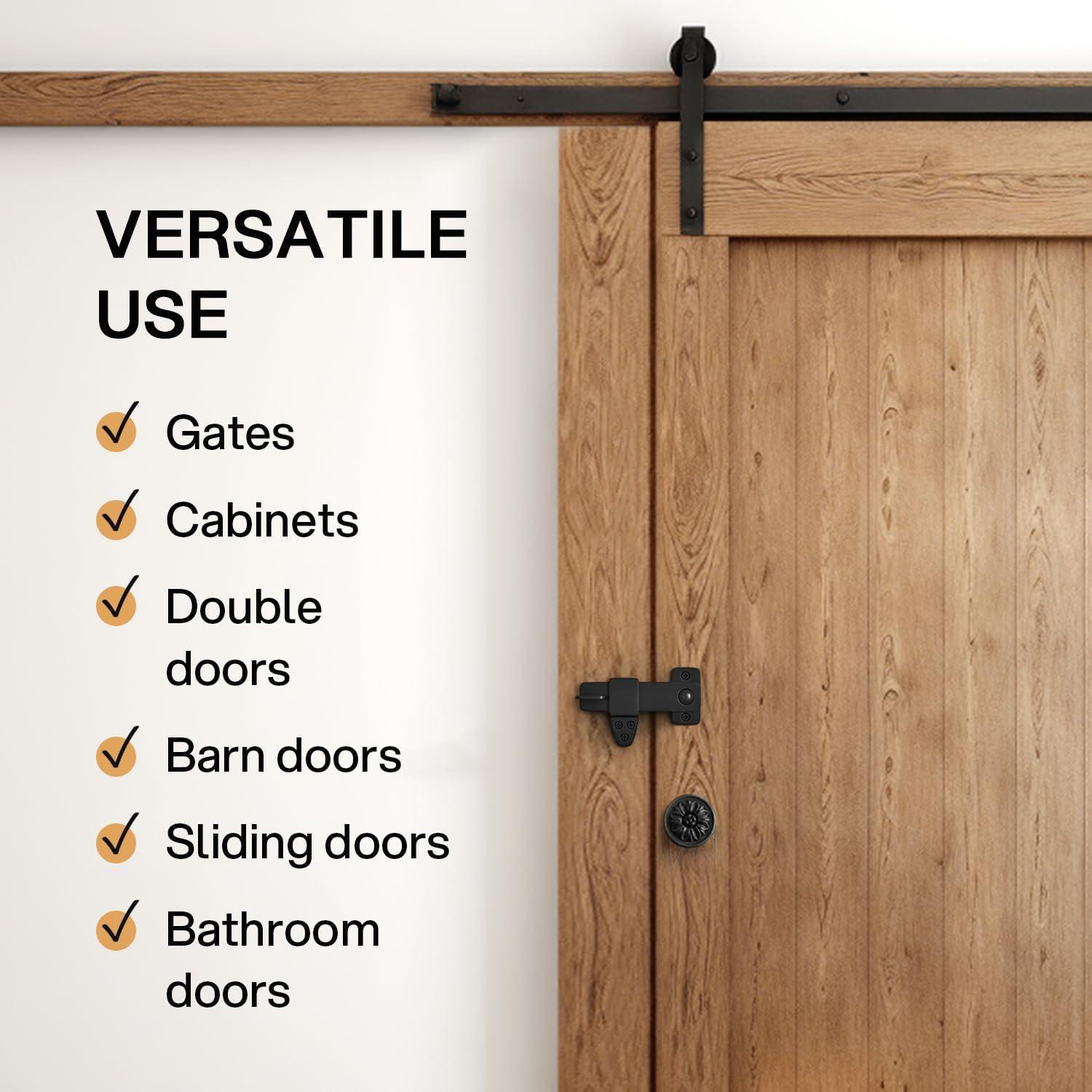 Cierre de Puerta de Granero Nordstrand - Pestillo Flip Negro 4mm