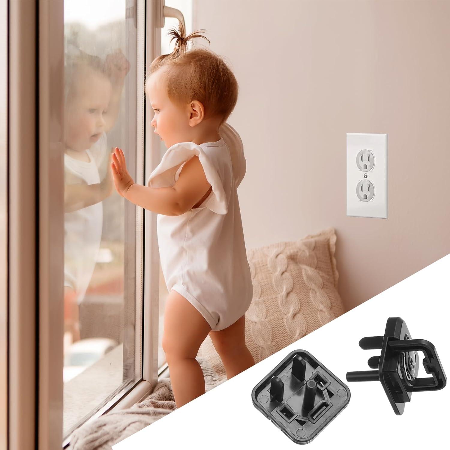 Cubiertas de Enchufe de Seguridad MECCANIXITY 10 Piezas Negras