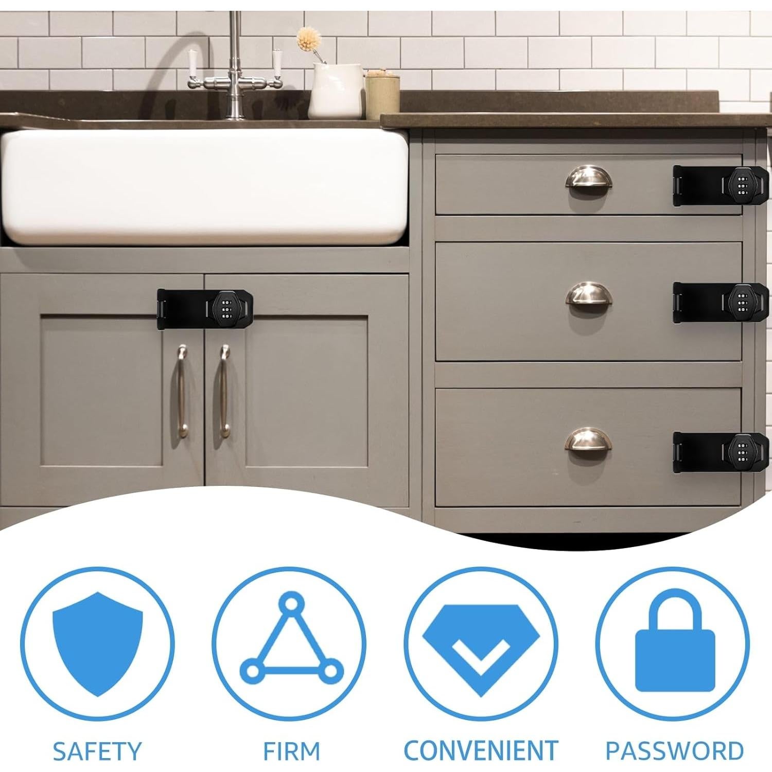 Cerradura de Combinación Mecánica WAYDA 3 Dígitos Negra