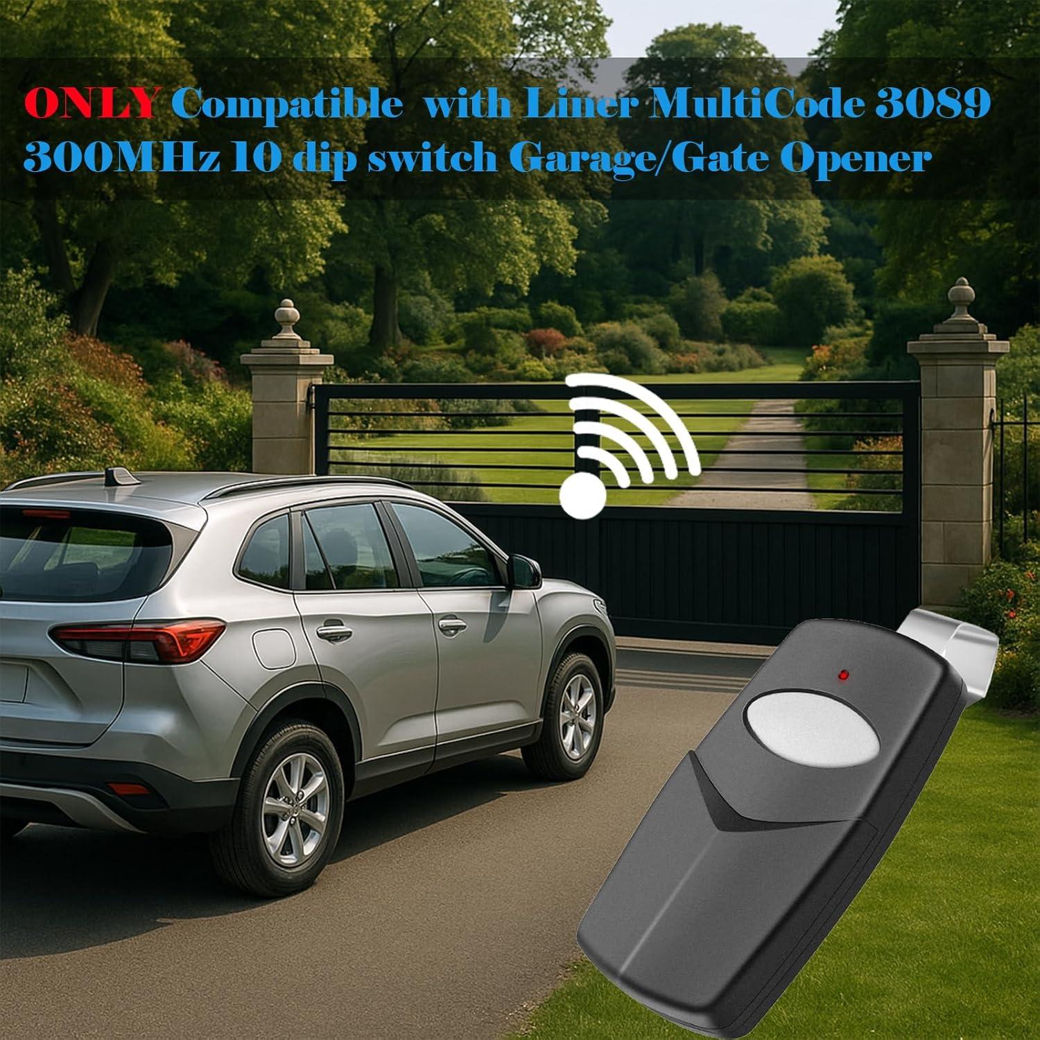 Abridor de Puerta de Garaje Remoto MeiZhi 3089 300MHz 10 Interruptores