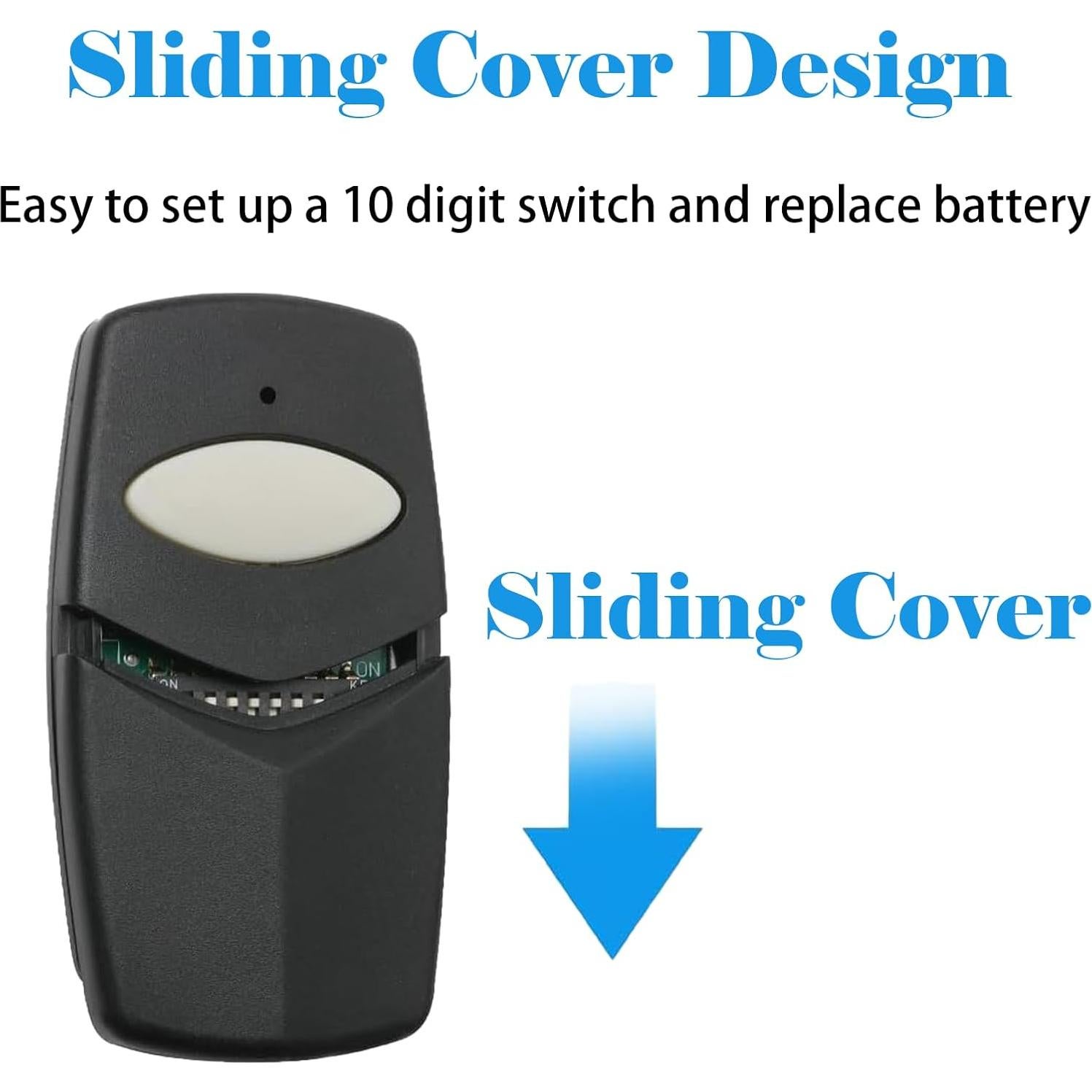 Abridor de Puerta de Garaje Remoto MeiZhi 3089 300MHz 10 Interruptores