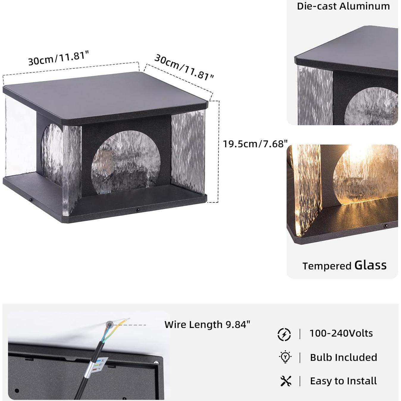 Luz de Poste Exterior PAKEDANDUN 30x30 cm LED 5W IP65