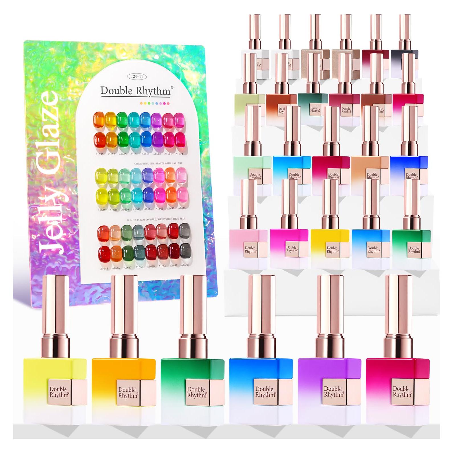 Kit de Esmalte de Uñas de Gel 28 Piezas Double Rhythm