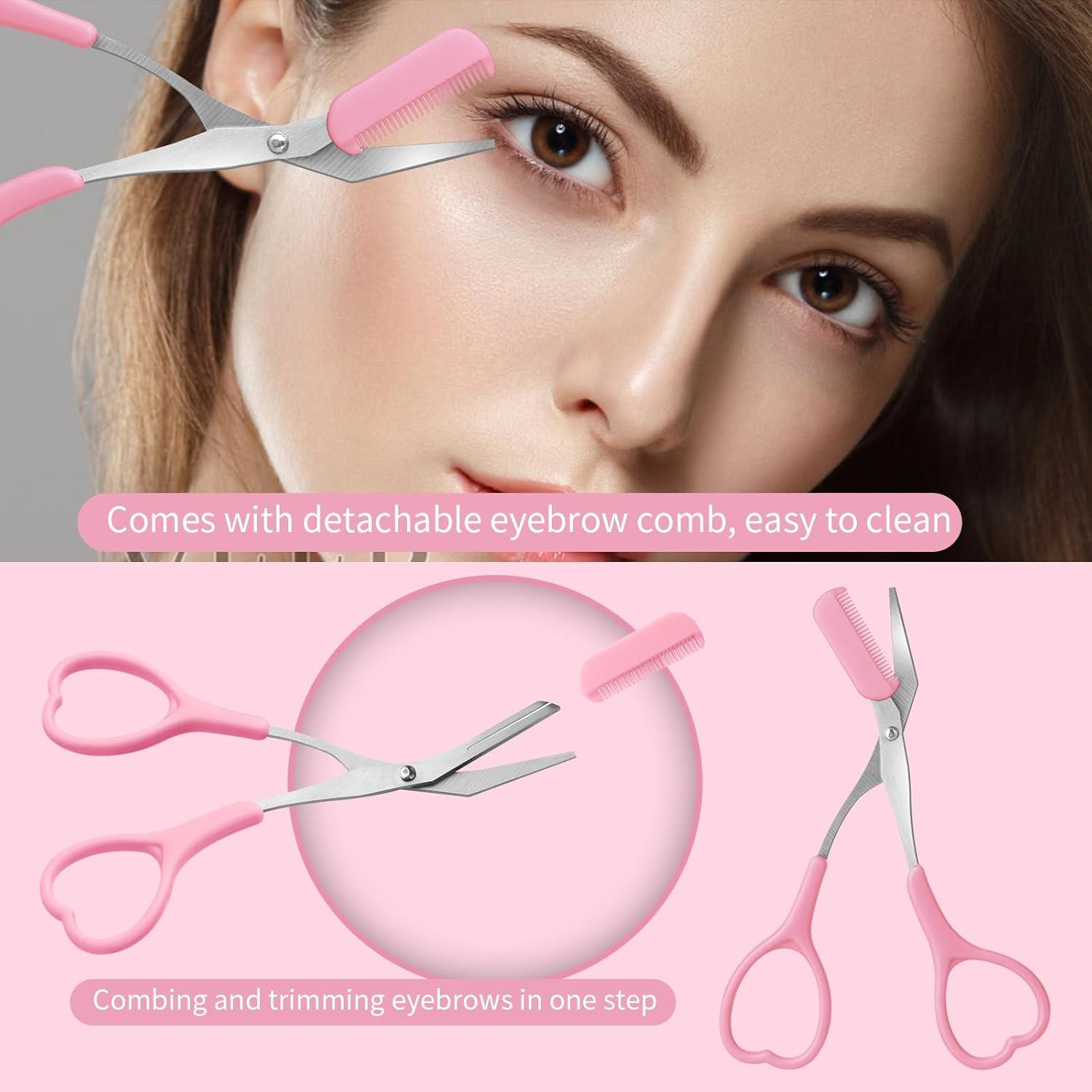 Tijeras para Cejas KINMINGZHU con Rasuradora y Peine - 3 Unidades