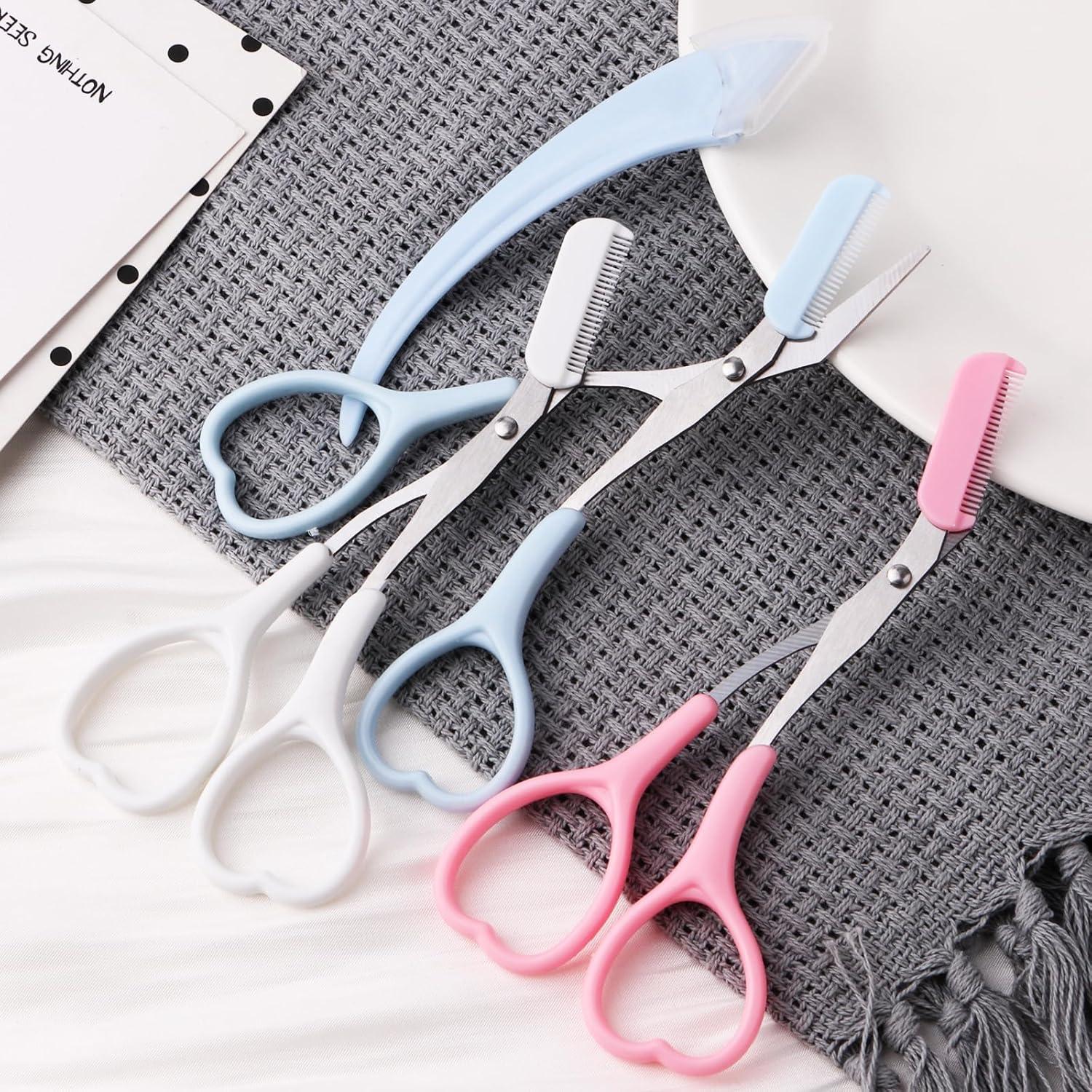 Tijeras para Cejas KINMINGZHU con Rasuradora y Peine - 3 Unidades