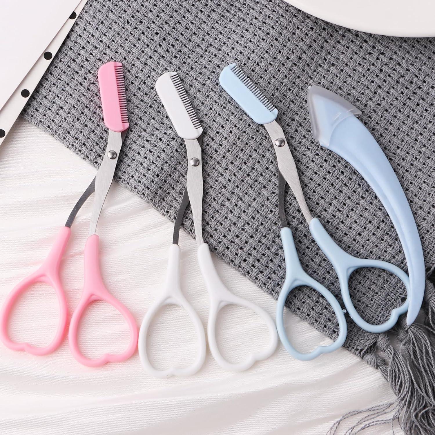 Tijeras para Cejas KINMINGZHU con Rasuradora y Peine - 3 Unidades