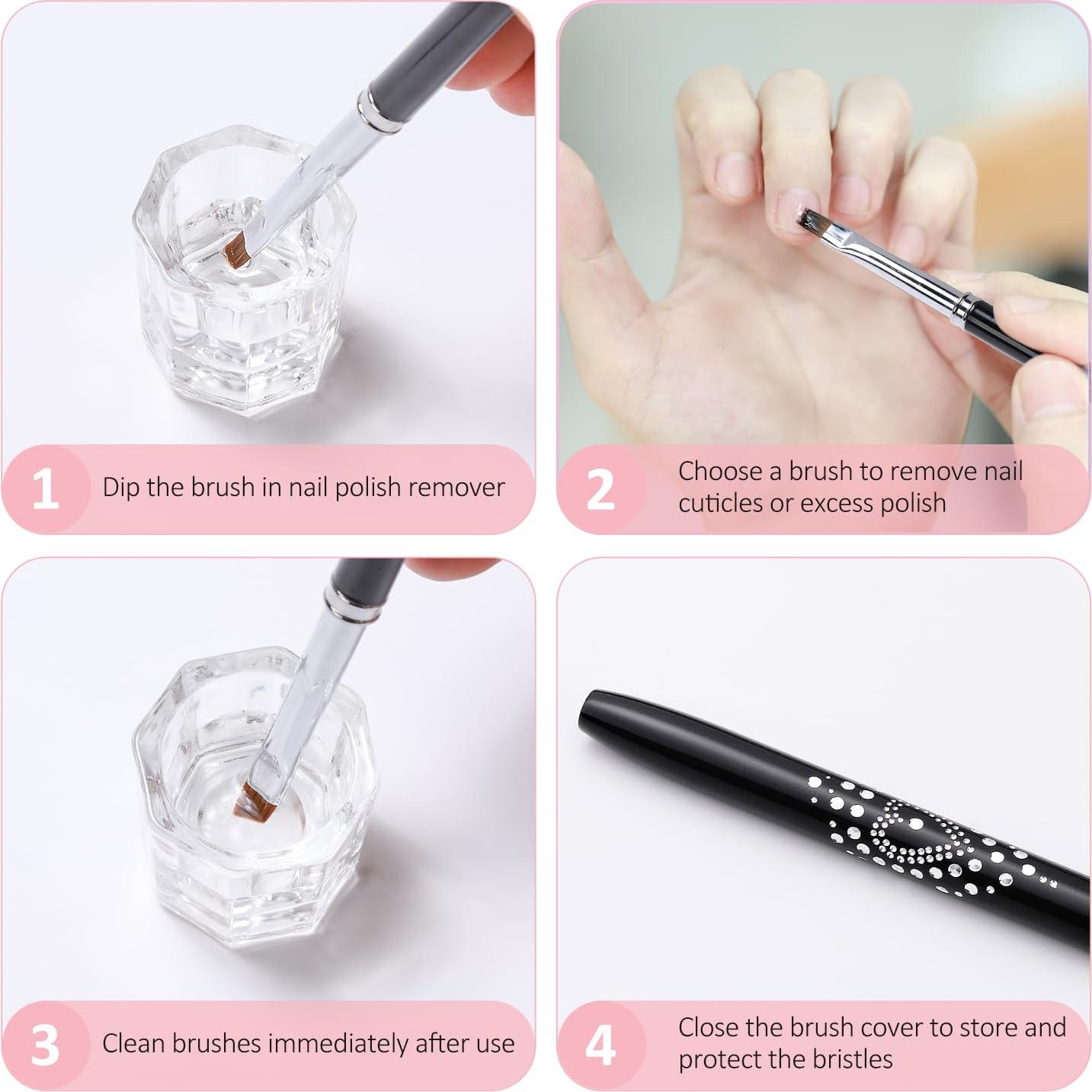 Pinceles de Limpieza de Uñas JASSINS 4PCS - Herramientas de Manicura