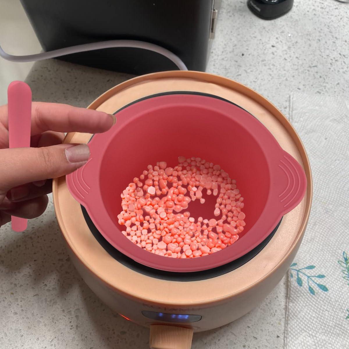 Forro de Tazón de Silicona Antiadherente Rosa + Espátula