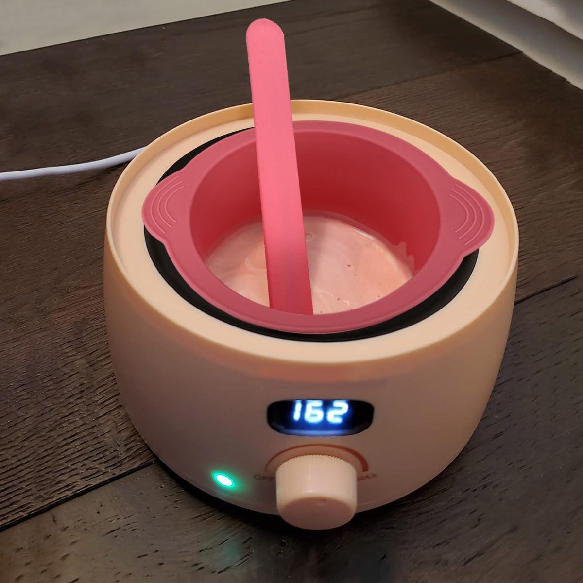 Forro de Tazón de Silicona Antiadherente Rosa + Espátula