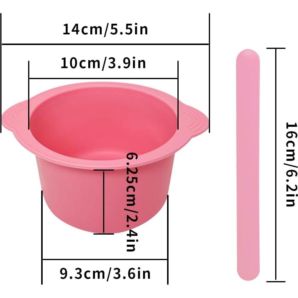 Forro de Tazón de Silicona Antiadherente Rosa + Espátula